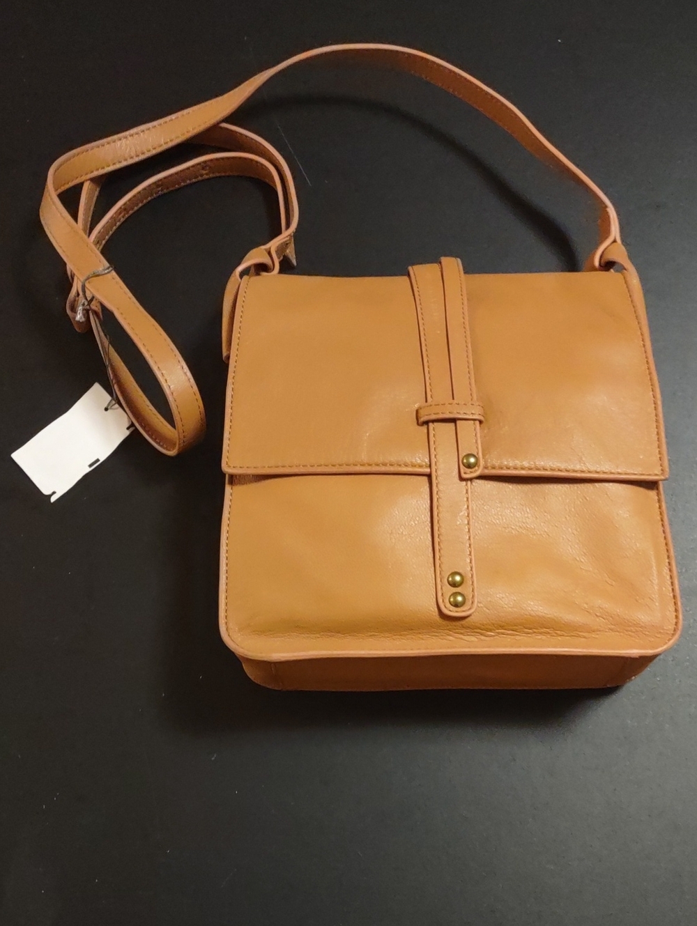 Brand-new Cynthia Vincent Leather Messenger Bag - Tan